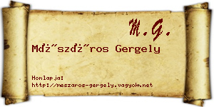 Mészáros Gergely névjegykártya